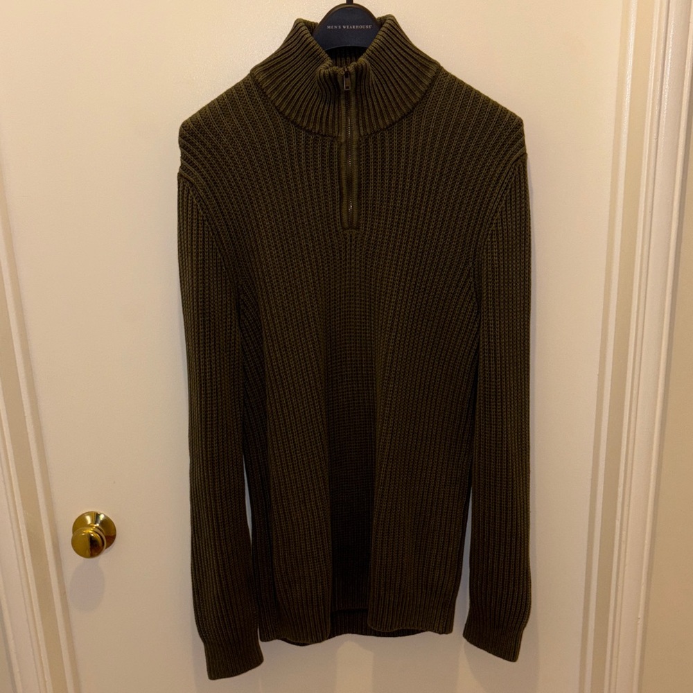 Banana Republic Dark Green Half-Zip Sweater Knitted
